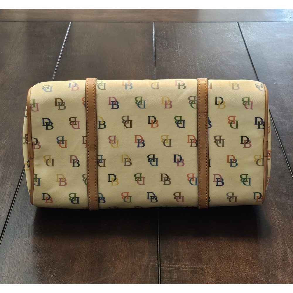 Y2K Dooney & Bourke Rainbow DB Monogram Barrel Bag 11" Vintage - Picture 5 of 10